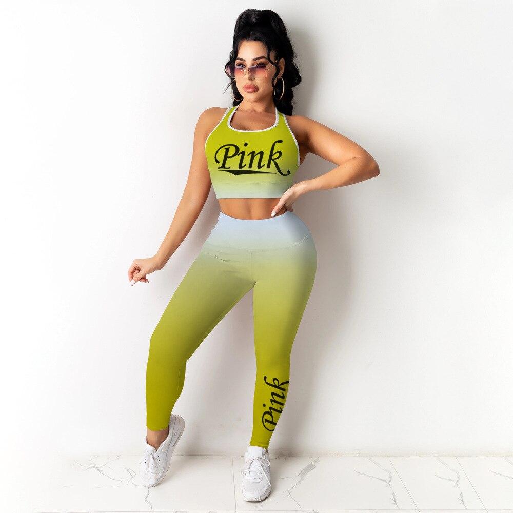 2021 Ins Internet Celebrity Famous 2 pcs Tracksuits Women Set Letters