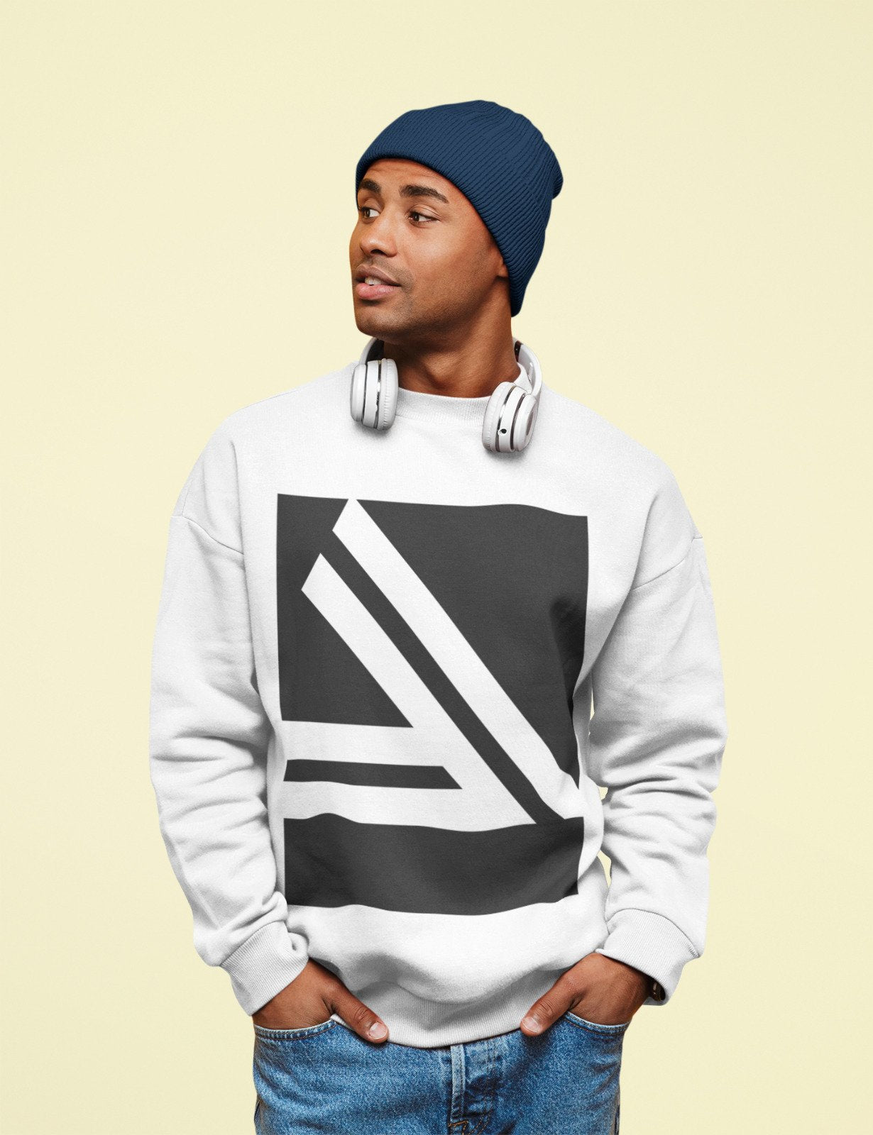 Men's Double Slanted Logo Crewneck Sweatshirt Men top