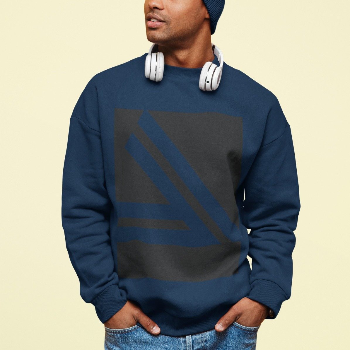 Men's Double Slanted Logo Crewneck Sweatshirt Men top