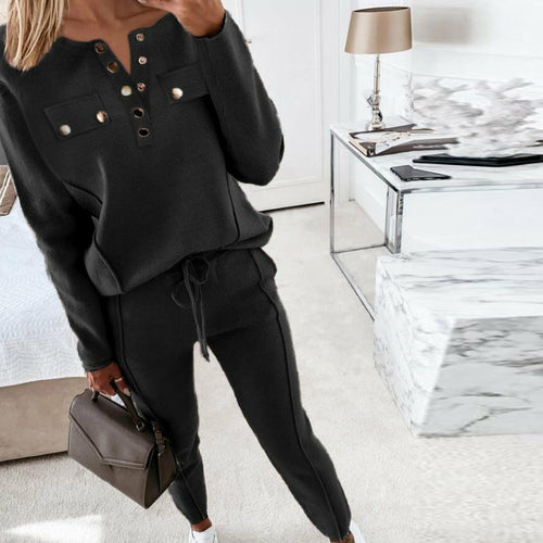 Loose Outfits Long Sleeve Women Set