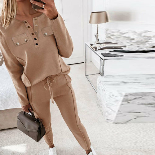 Loose Outfits Long Sleeve Women Set