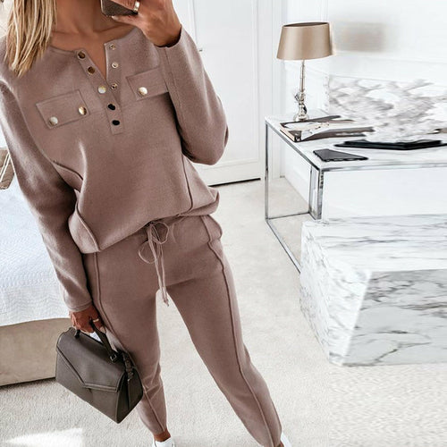 Loose Outfits Long Sleeve Women Set