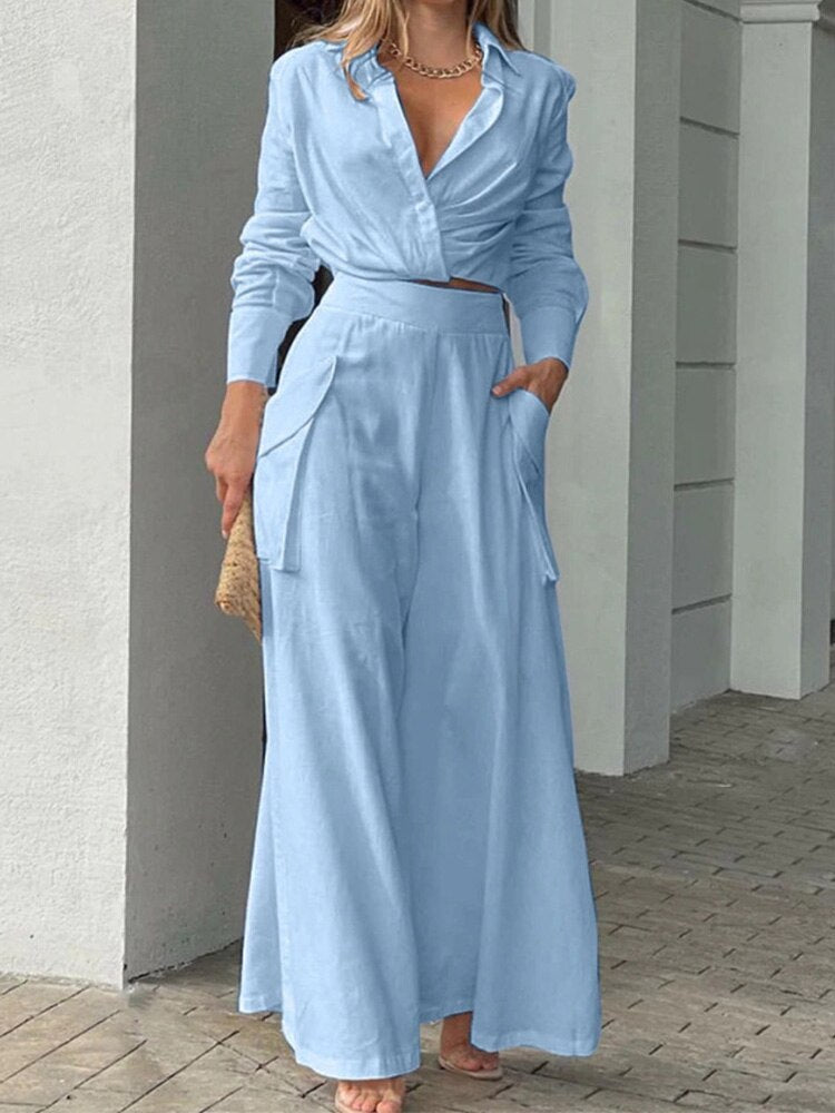 Women Long Pants Suits 2 Piece Set