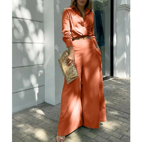 Women Long Pants Suits 2 Piece Set