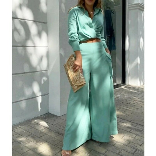 Women Long Pants Suits 2 Piece Set