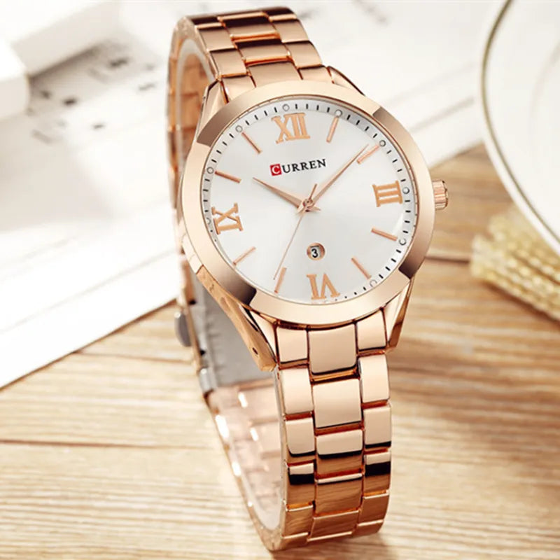 CURREN Gold Watch Women Watches Ladies 9007 Steel Women's Bracelet Watches Female Clock Relogio Feminino Montre Femme