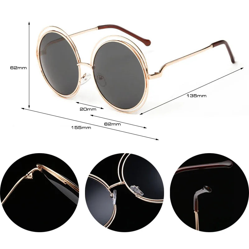 Oversize Round Sunglasses Women