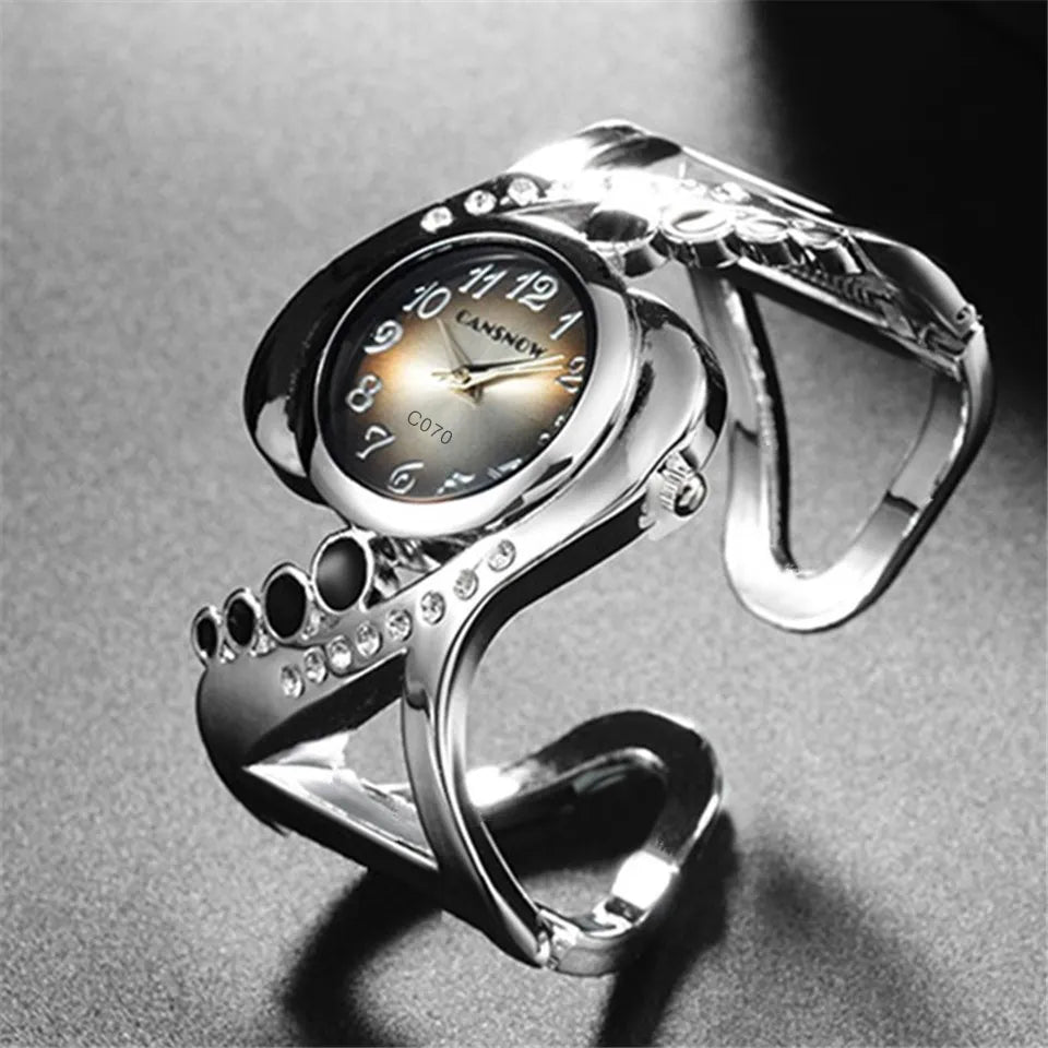 New design women bangle wristwatch quartz crystal luxury rhinestone fashion female watches