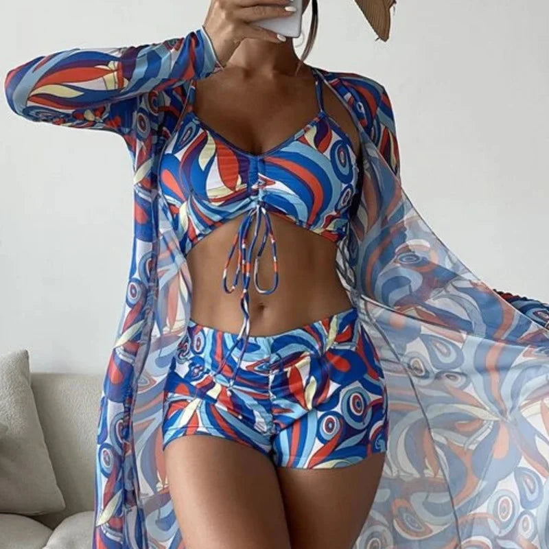 Summer Print Swimsuits Tankini Sets Women Swimwear