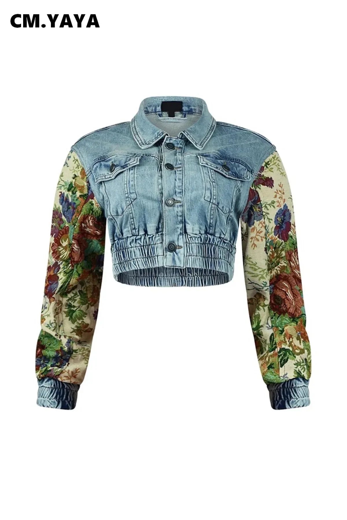 Denim Women's Set Floral Patchwork Full Sleeve