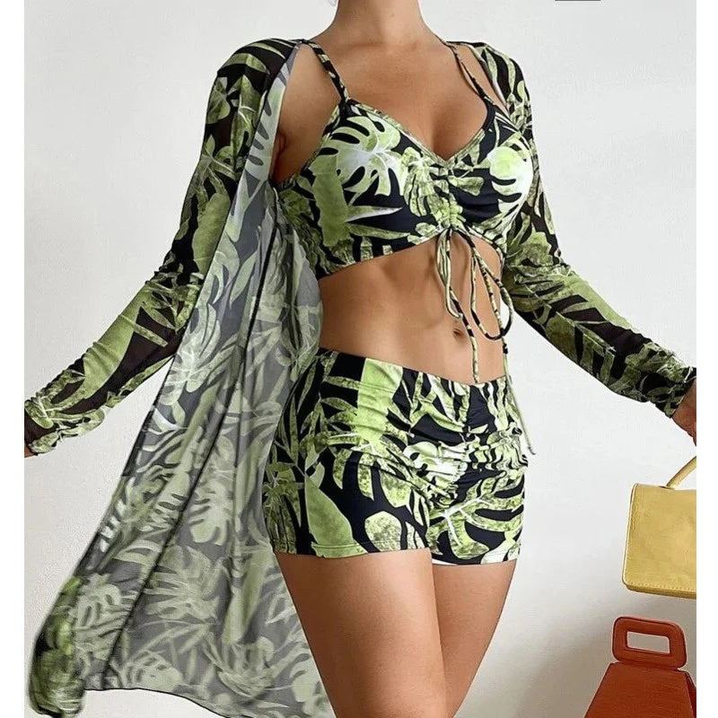 Summer Print Swimsuits Tankini Sets Women Swimwear