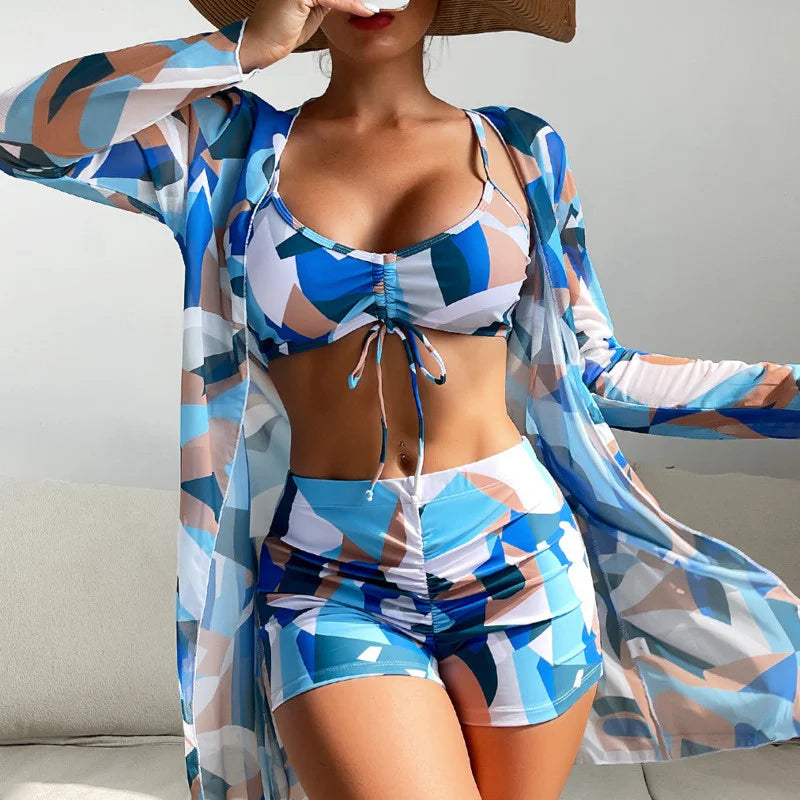 Summer Print Swimsuits Tankini Sets Women Swimwear