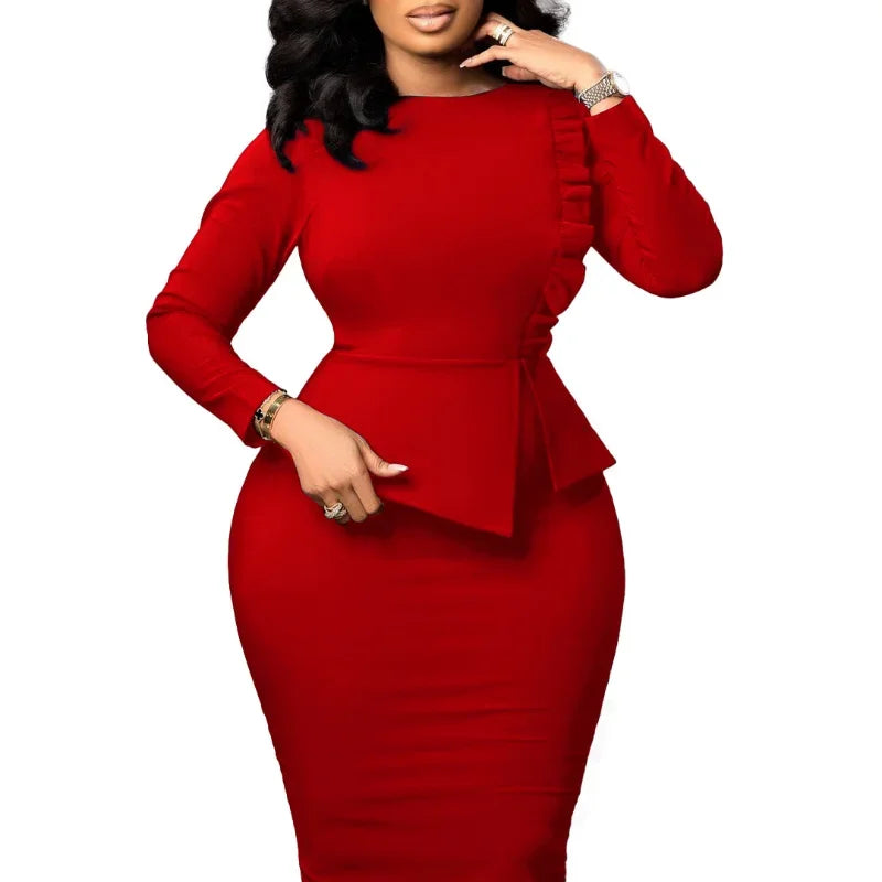 African Dresses for Women Bodycon Midi Dress