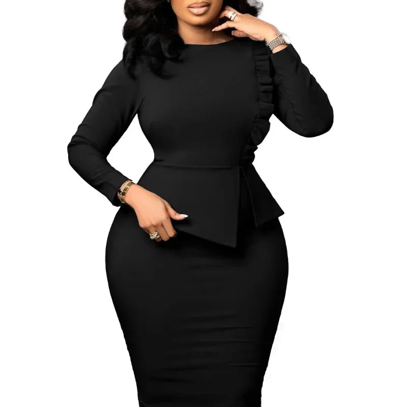 African Dresses for Women Bodycon Midi Dress