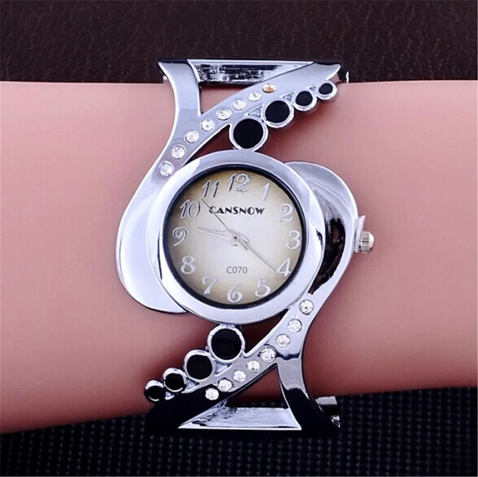 New design women bangle wristwatch quartz crystal luxury rhinestone fashion female watches