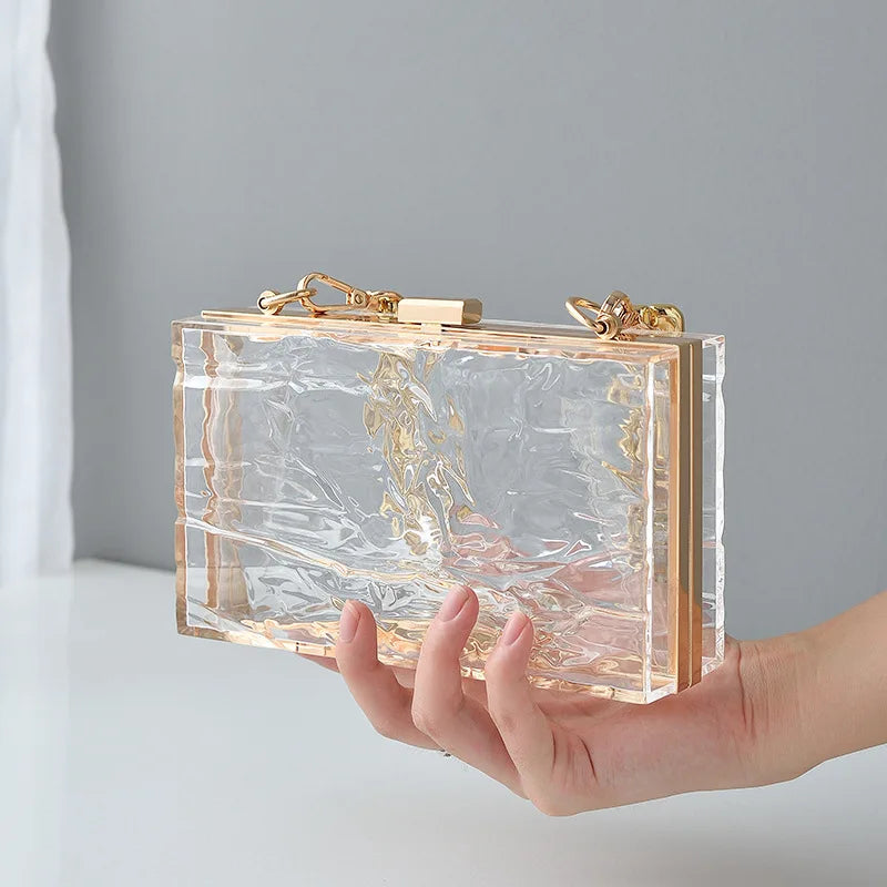 Green Transparent Bag Acrylic Clutch Jell Party Bags for Women