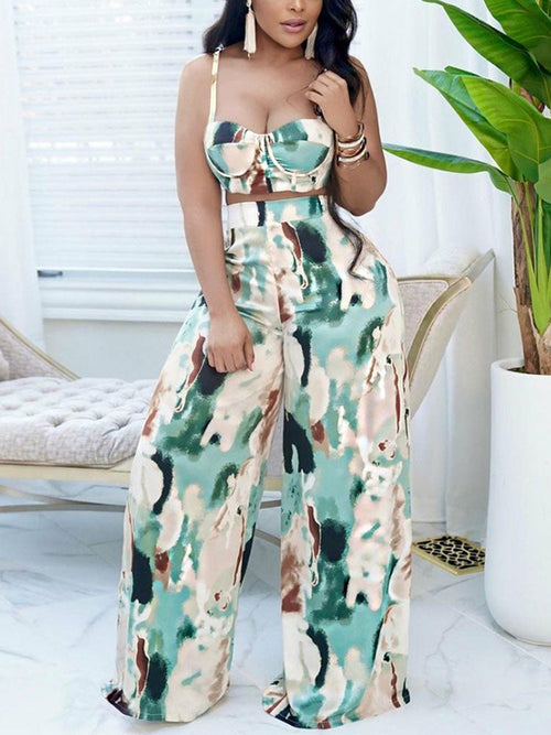 Two Piece Tie Dye Printed Set Women