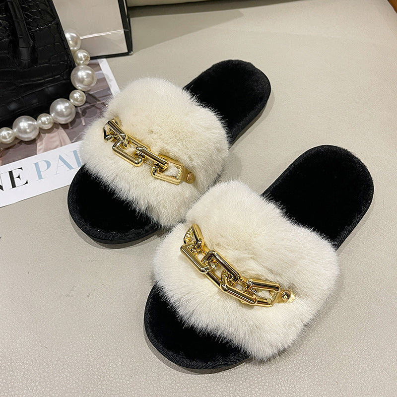 Women's Fashionable Warm Woolen Slippers