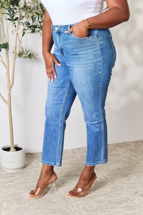 Women Full Size High Waist Straight Jeans