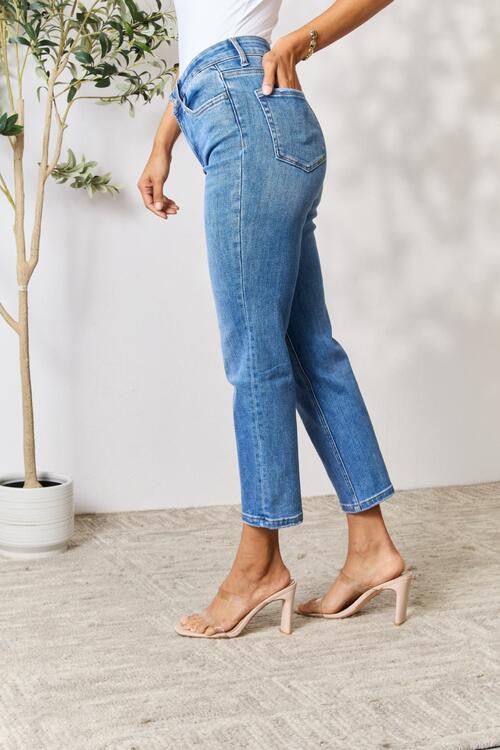 Women Full Size High Waist Straight Jeans