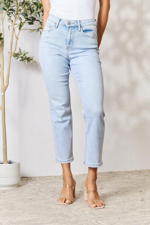 Women Full Size High Waist Straight Jeans