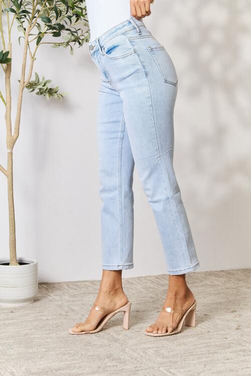 Women Full Size High Waist Straight Jeans