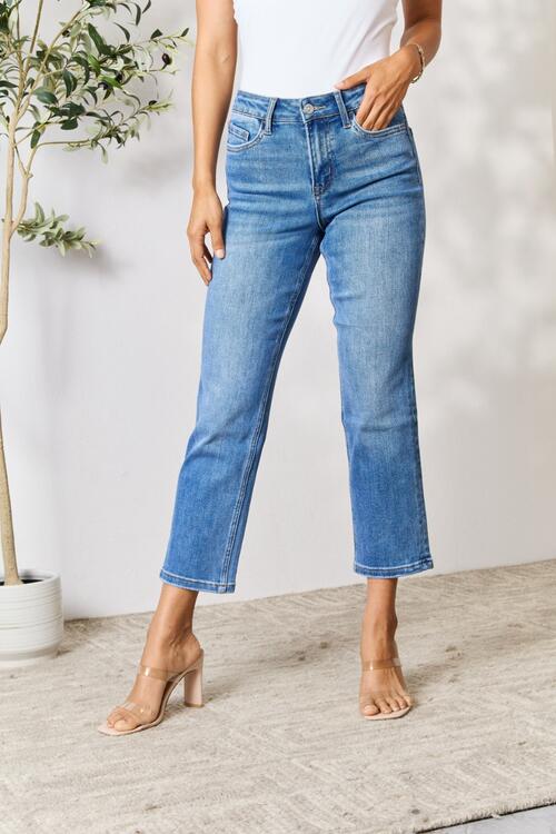 Women Full Size High Waist Straight Jeans