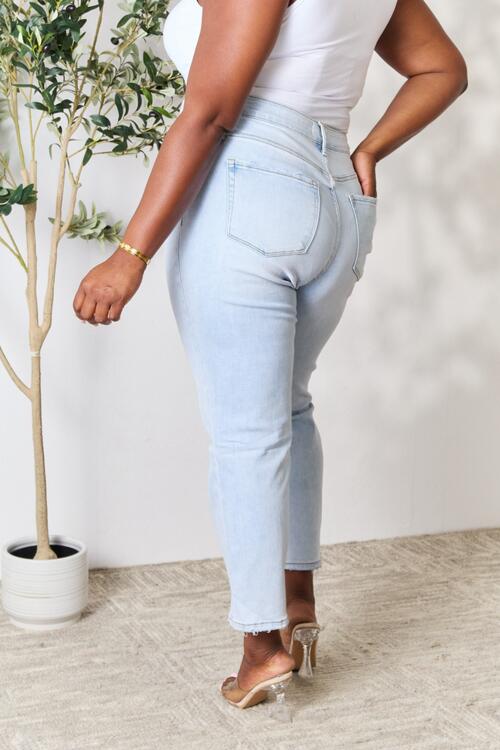 Women Full Size High Waist Straight Jeans