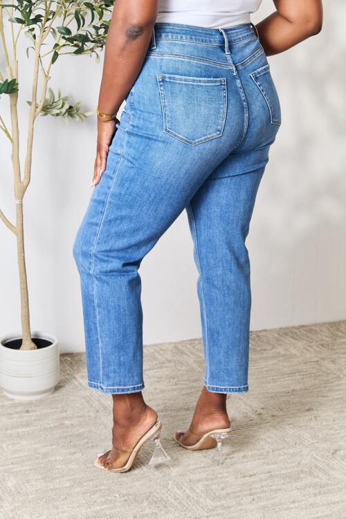 Women Full Size High Waist Straight Jeans