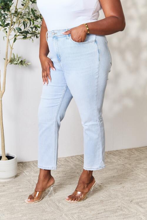 Women Full Size High Waist Straight Jeans