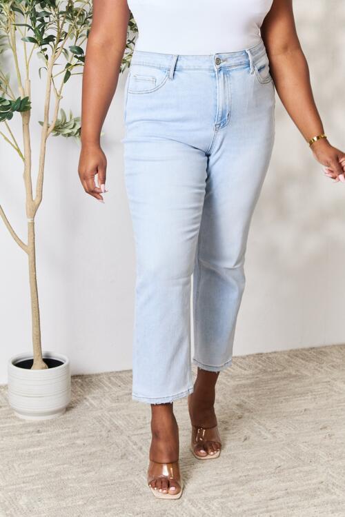 Women Full Size High Waist Straight Jeans