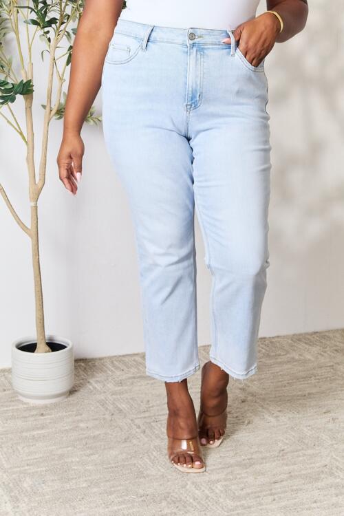 Women Full Size High Waist Straight Jeans