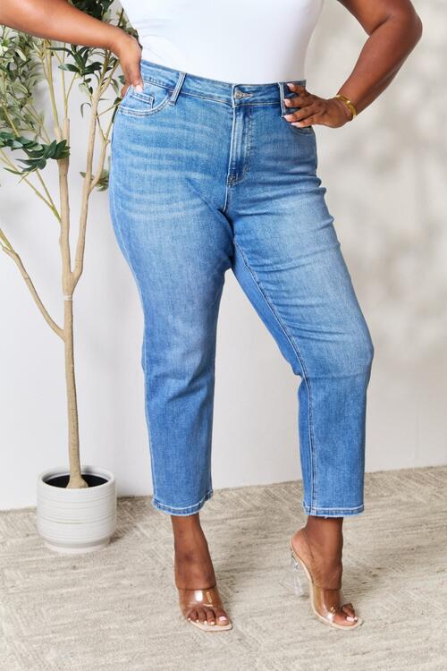 Women Full Size High Waist Straight Jeans